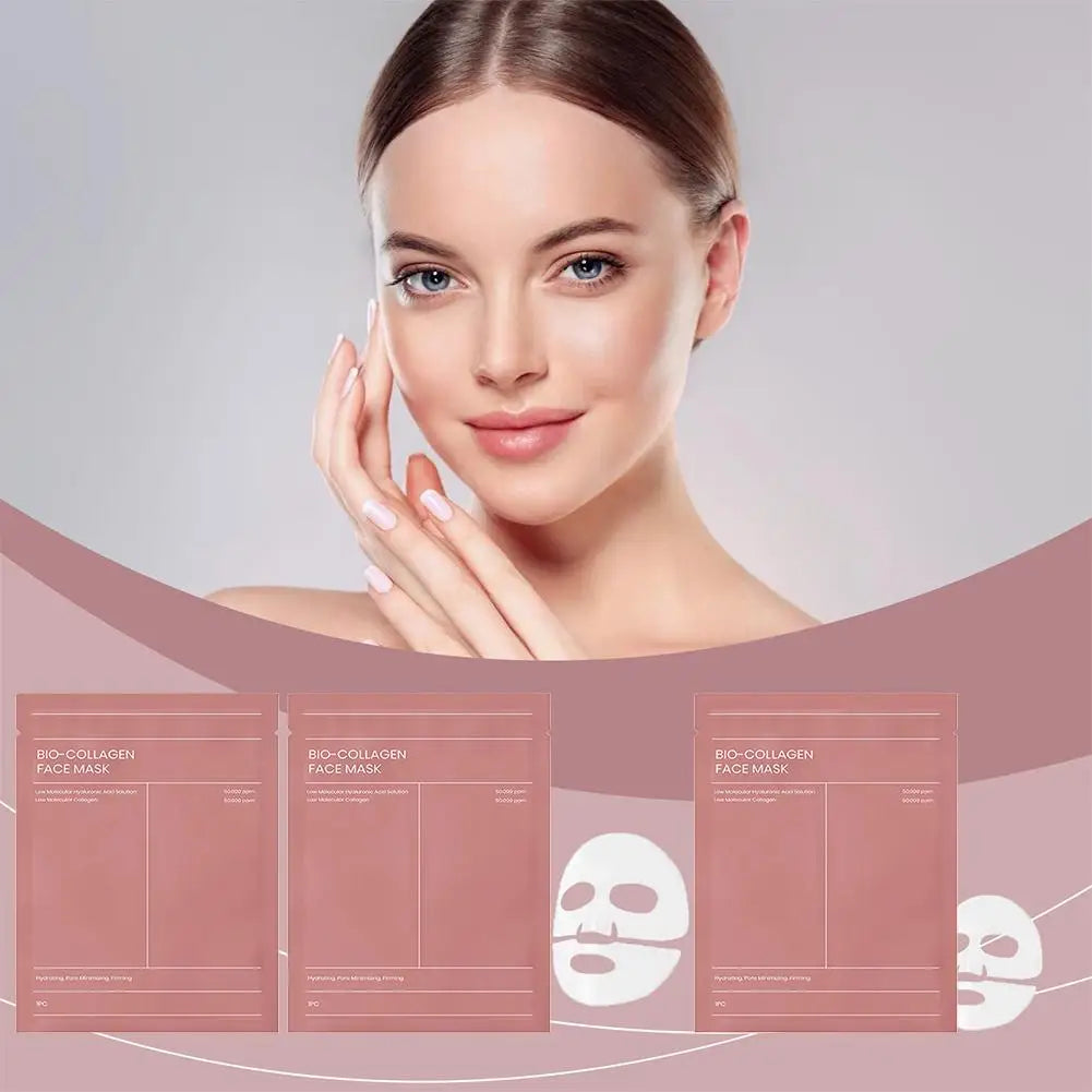 1-5pcs Bio Collagen Face Mask Shrink Pores Deep Hydrating Overnight Mask Moisturizing Refreshing Brightening Face Skin Care