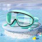 Kids Swimming Goggles Big Frame HD View Anti-fog Waterproof Children's Swim Goggles Boys and Girls Multi-color to Choose