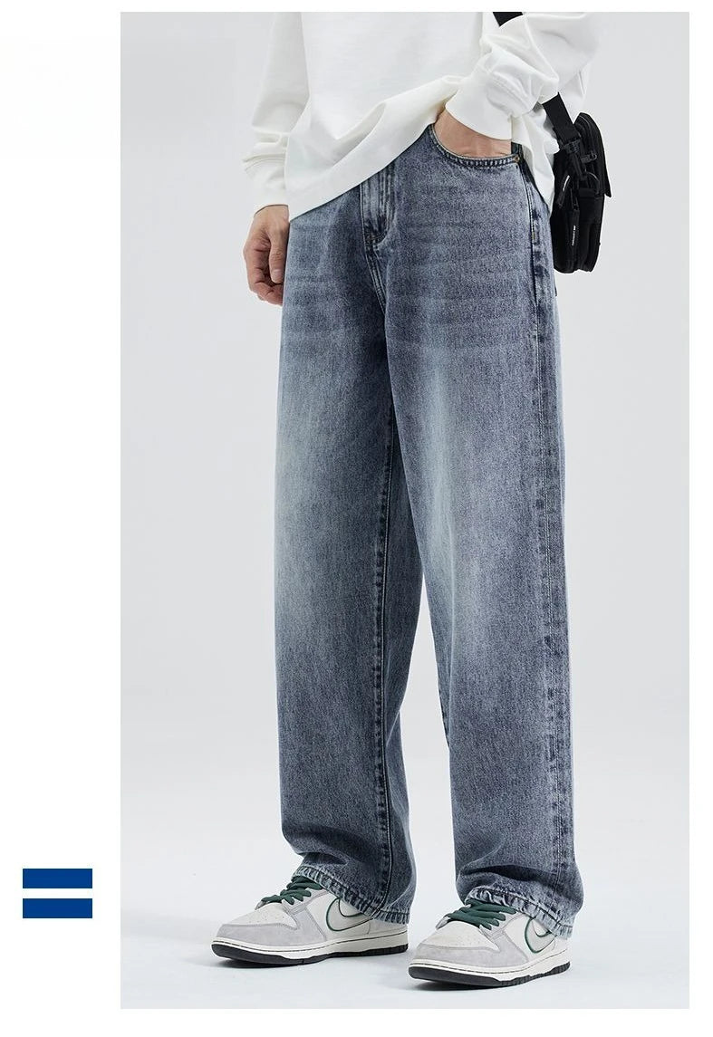 Men's Loose Wide-leg Trendy and Versatile Jeans for Spring Autumn Casual and Versatile Men's Jeans for Man Denim Pant Streetwear