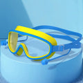 Kids Big Frame Swimming Goggles with Earplugs Children's Anti-fog Swimming Glasses Boys Girls Pool Beach Eyewear Swim Goggles