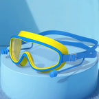 Kids Big Frame Swimming Goggles with Earplugs Children's Anti-fog Swimming Glasses Boys Girls Pool Beach Eyewear Swim Goggles