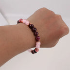 Premium Pink Stone Beaded Bracelet - Handmade Elastic Rope Bracelet - Unisex - The Best Gift for Friends and Family