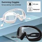 Outdoor Swim Goggles Waterproof Anti-Fog Wide View Scuba Diving Swimming Glasses with Earplugs Adult Youth Swim Eyewear