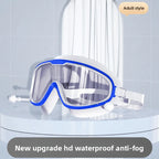 Professional Swimming Goggles Set, Large Frame Anti-Fog, Waterproof HD Lens, Includes Swim Cap for Men Women Children