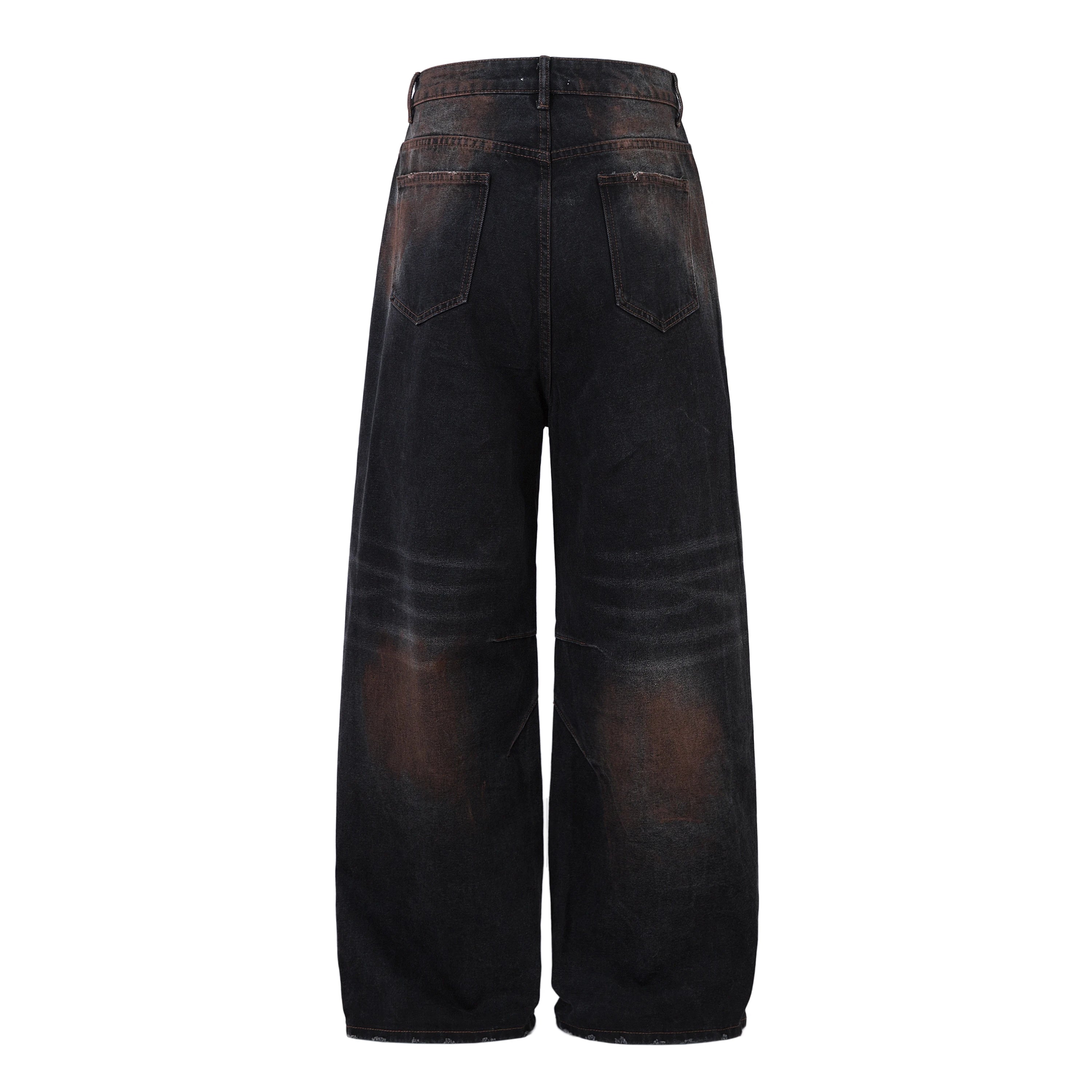 #N01 Cartoon Fun Print Wide Leg Jeans for Men 2025ss Spring Loose Long Pants