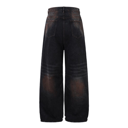 #N01 Cartoon Fun Print Wide Leg Jeans for Men 2025ss Spring Loose Long Pants