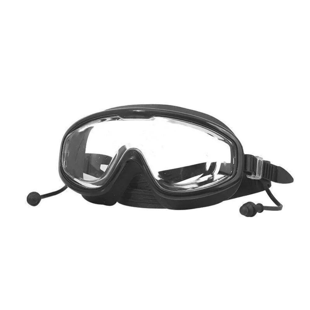 Outdoor Swim Goggles Waterproof Anti-Fog Wide View Scuba Diving Swimming Glasses with Earplugs Adult Youth Swim Eyewear