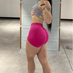 Summer High Waisted Yoga Shorts Fashionable and Sexy Running Fitness Pants Solid Color Yoga Leggings