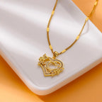 Heart Initial Letter Necklaces For Women Gold Color Stainless Steel Chain A-Z Alphabet Pendant Necklace Birthday Jewelry Gift