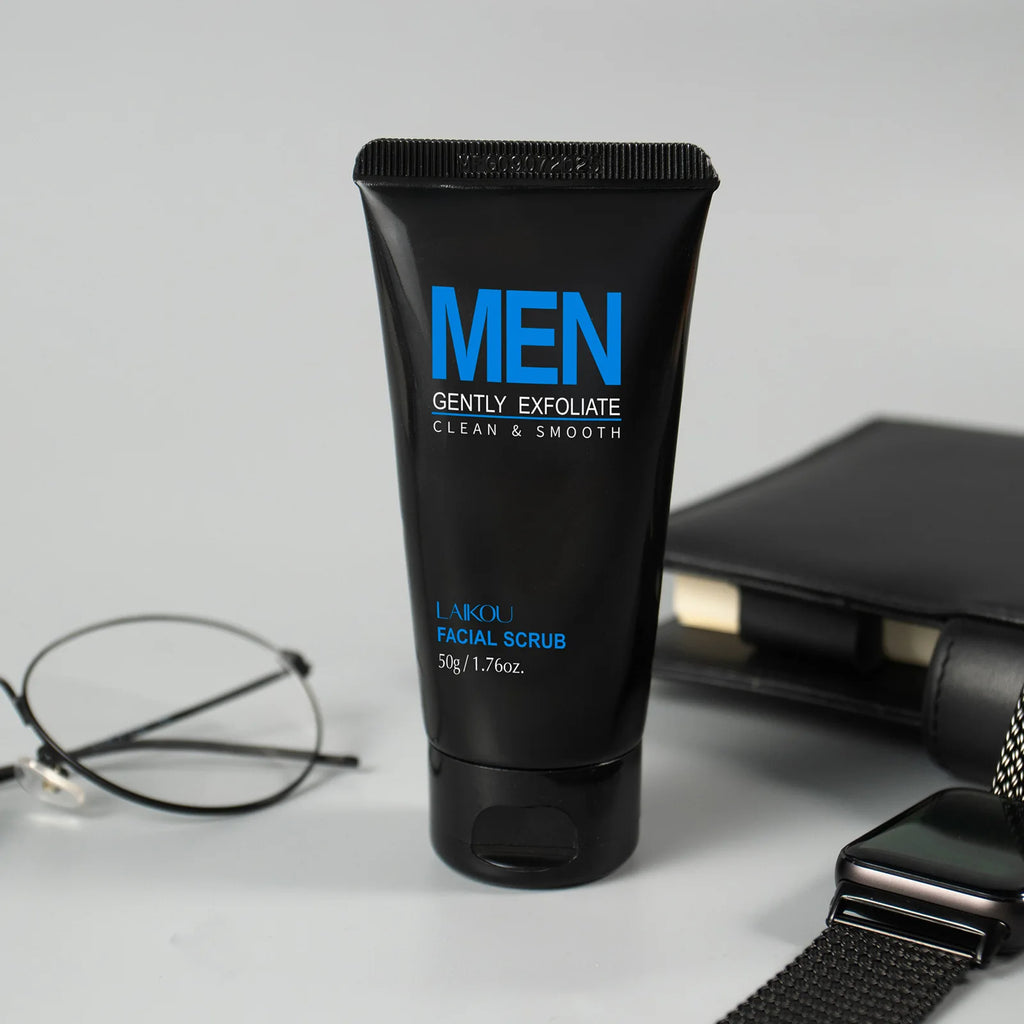 Men Facial Scrub Deep Cleansing Exfoliates Softens Skin Improves Clogged Pores Hydration Formula For Healthy Look 2 In 1