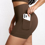 Women Sports Short With Pocketed Yoga Legging Shorts Squat Proof High Waist Fitness Tight Shorts Quick Drying Cycling Workout Gy