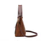 Europe America Retro Leather Handbag Shoulder Bag, Two Pocket Zipper Tote Bag, Classic Crossbody Bags for Women Work Business
