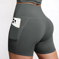 Women Sports Short With Pocketed Yoga Legging Shorts Squat Proof High Waist Fitness Tight Shorts Quick Drying Cycling Workout Gy