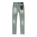 RTA Brand Men's Slim Fit Paint Graffiti Damaged Destroyed Hole Skinny Denim long Trouser Jeans Pants Streetwear