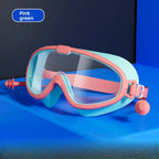 Professional Swimming Goggles Set, Large Frame Anti-Fog, Waterproof HD Lens, Includes Swim Cap for Men Women Children