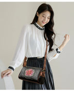Casual Women Handbag Soft Leather Shoulder Crossbody Bags for Women 2024 New Fashion Print Ladies Messenger Tote Bag