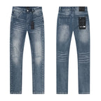 RTA Brand Men's Slim Fit Paint Graffiti Damaged Destroyed Hole Skinny Denim long Trouser Jeans Pants Streetwear
