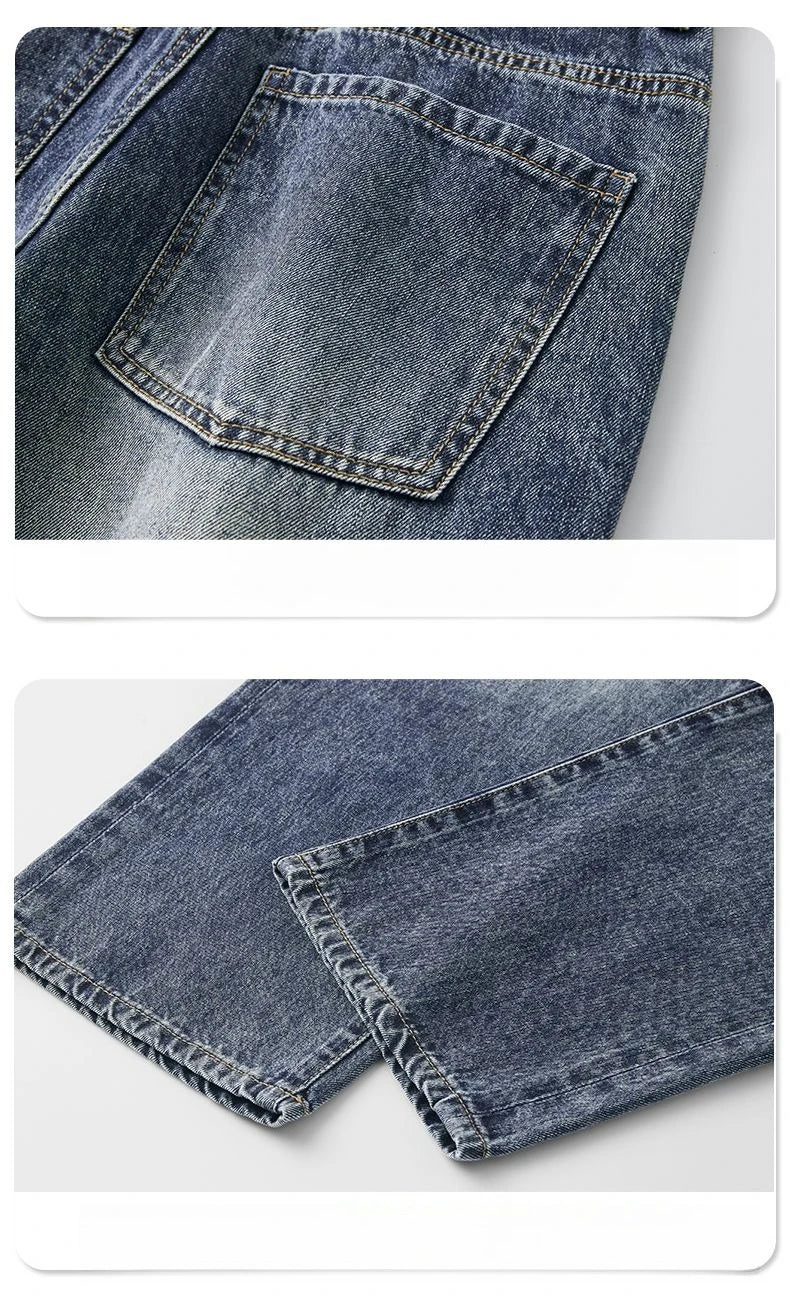 Men's Loose Wide-leg Trendy and Versatile Jeans for Spring Autumn Casual and Versatile Men's Jeans for Man Denim Pant Streetwear