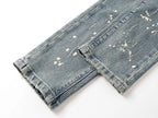 RTA Brand Men's Slim Fit Paint Graffiti Damaged Destroyed Hole Skinny Denim long Trouser Jeans Pants Streetwear