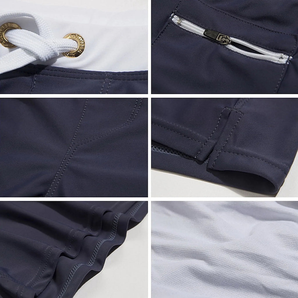 Men's Swim Shorts Swim Trunks Drawstring Mesh Lining Elastic Waist Breathable Quick Dry Board Shorts to Beach Pool Summer Male