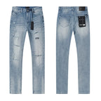 RTA Brand Men's Slim Fit Paint Graffiti Damaged Destroyed Hole Skinny Denim long Trouser Jeans Pants Streetwear