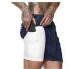 Men new Running Shorts 2 In 1 Double-deck Sport Shorts Sportswear Gym Fitness Short Pants Training Jogging Bottom Men's Clothing