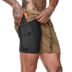 Men new Running Shorts 2 In 1 Double-deck Sport Shorts Sportswear Gym Fitness Short Pants Training Jogging Bottom Men's Clothing