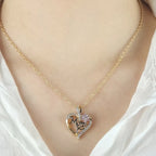 Mother's Day Necklace for Mom Luxury Trendy Craved Pendant Necklace Pink Flower Aesthetic Neck Accessories Love Jewelry