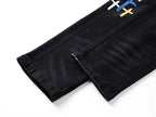 RTA Brand Men's Slim Fit Paint Graffiti Damaged Destroyed Hole Skinny Denim long Trouser Jeans Pants Streetwear
