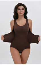 2025 New Bodysuit Shapewear with Zipper Belt Women Tummy Control Fajas Body Shaper Waist Trainer Slimming Cincher Corset Tops