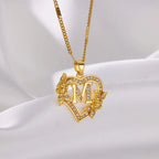 Heart Initial Letter Necklaces For Women Gold Color Stainless Steel Chain A-Z Alphabet Pendant Necklace Birthday Jewelry Gift
