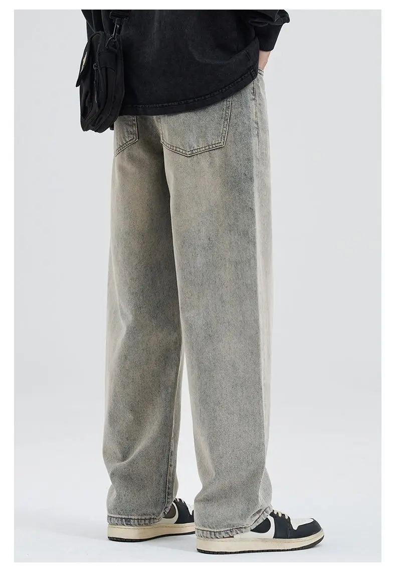Men's Loose Wide-leg Trendy and Versatile Jeans for Spring Autumn Casual and Versatile Men's Jeans for Man Denim Pant Streetwear