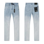 RTA Brand Men's Slim Fit Paint Graffiti Damaged Destroyed Hole Skinny Denim long Trouser Jeans Pants Streetwear