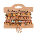 Bohemian Handmade Beads Bracelet Set For Women Summer Colorful Beaded Chain Bangle Girls Boho Jewelry Accessories