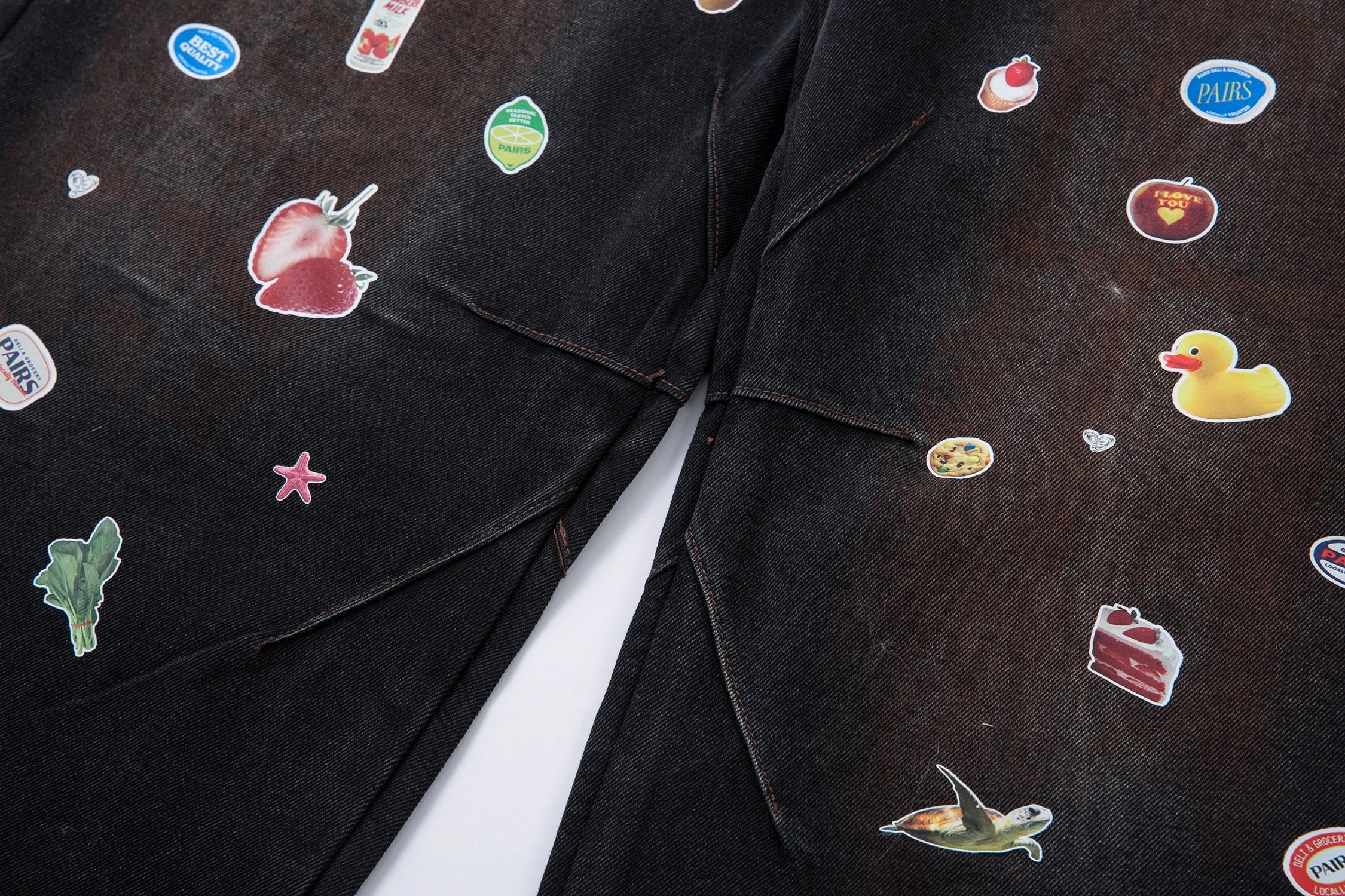 #N01 Cartoon Fun Print Wide Leg Jeans for Men 2025ss Spring Loose Long Pants