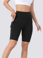 Summer Cycling Sports Shorts Running Fitness Quick Dry Breathable Sports Knee Length Pants High Waist Abdomen Control Yoga Short