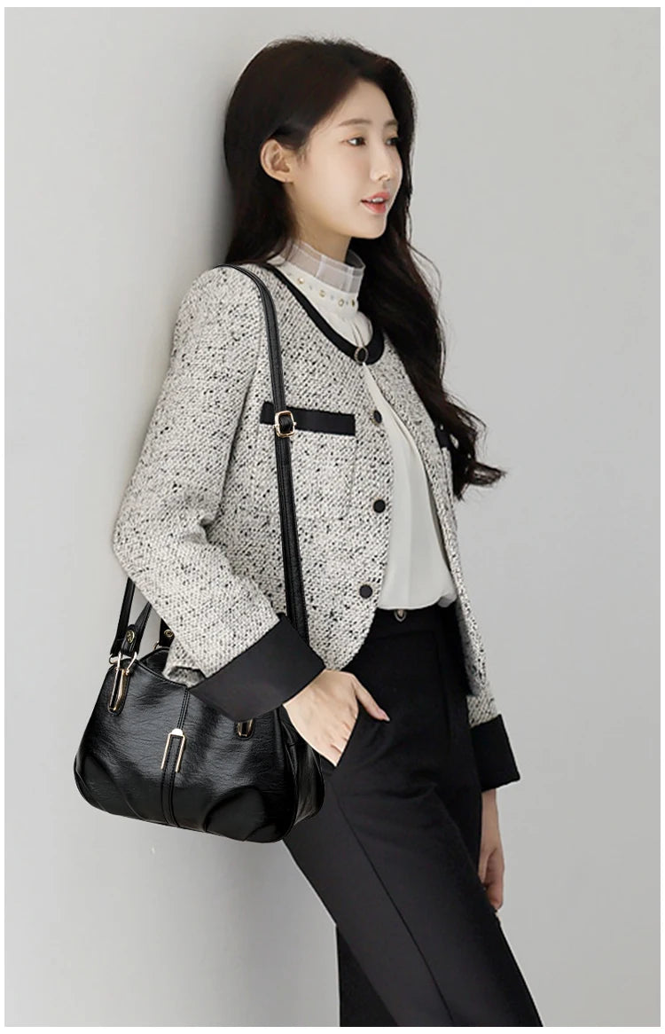 Genuine Brand Leather Women Handbag Luxury Designer Shoulder Crossbody Bags Ladies Purse Messenger Tote Bag Female Commuting Bag