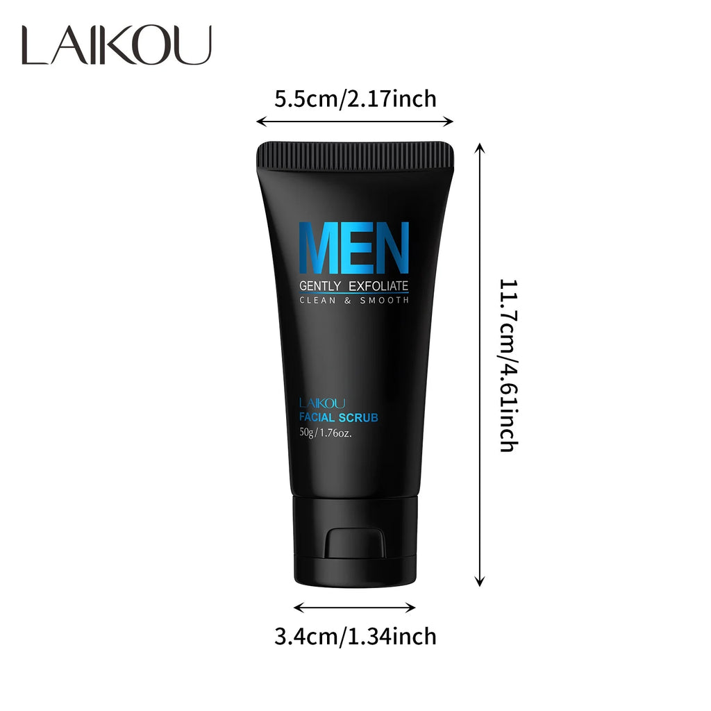 Men Facial Scrub Deep Cleansing Exfoliates Softens Skin Improves Clogged Pores Hydration Formula For Healthy Look 2 In 1