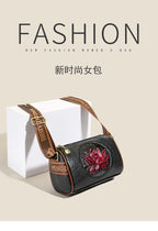 Casual Women Handbag Soft Leather Shoulder Crossbody Bags for Women 2024 New Fashion Print Ladies Messenger Tote Bag