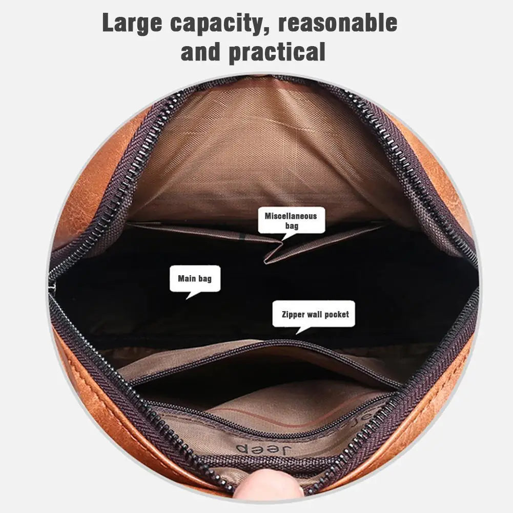 Crossbody Bag Shoulder Bags Vintage Men Handbags Large Capacity PU Leather Bag For Man Tote Bag Motorcycle Shoulder Bag