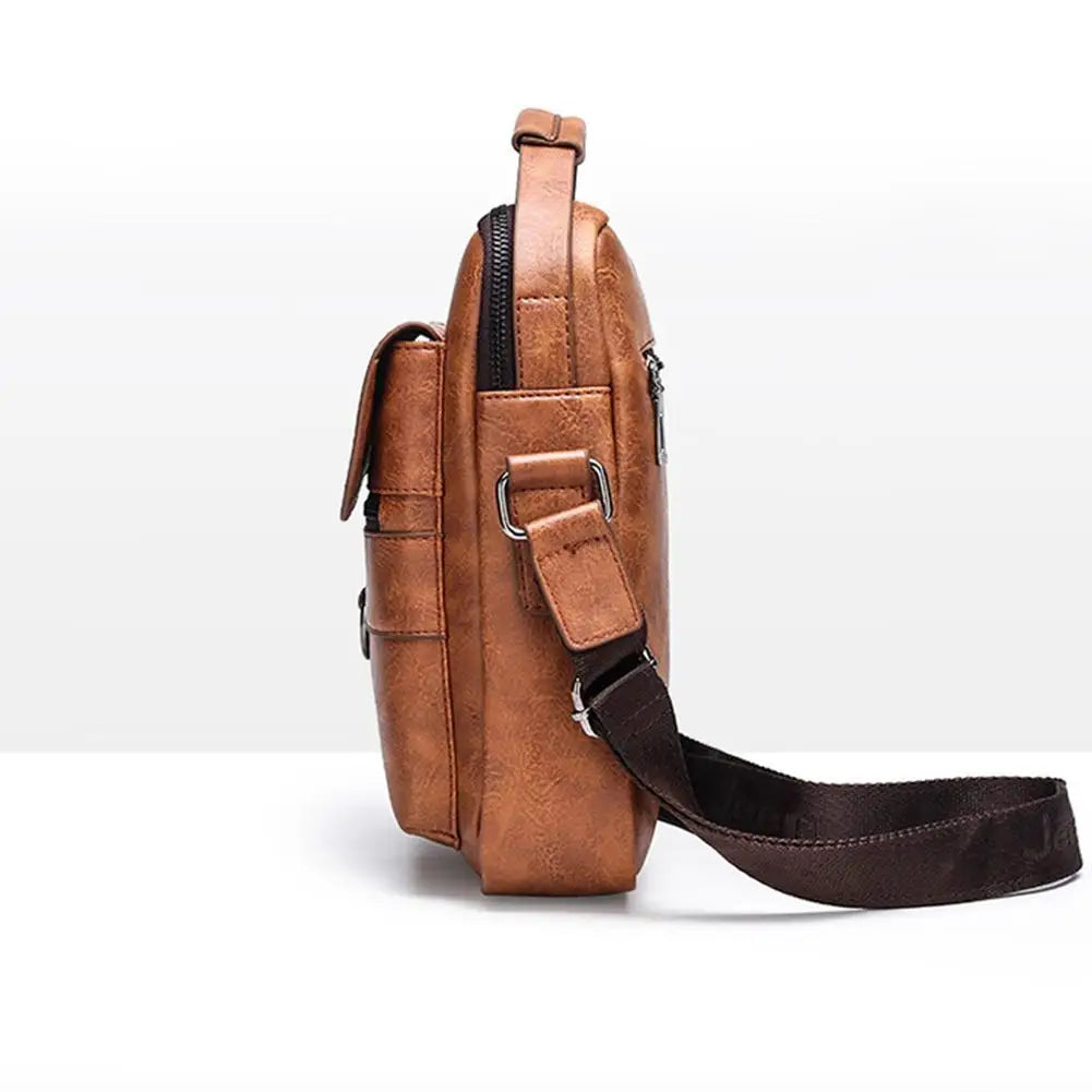 Crossbody Bag Shoulder Bags Vintage Men Handbags Large Capacity PU Leather Bag For Man Tote Bag Motorcycle Shoulder Bag