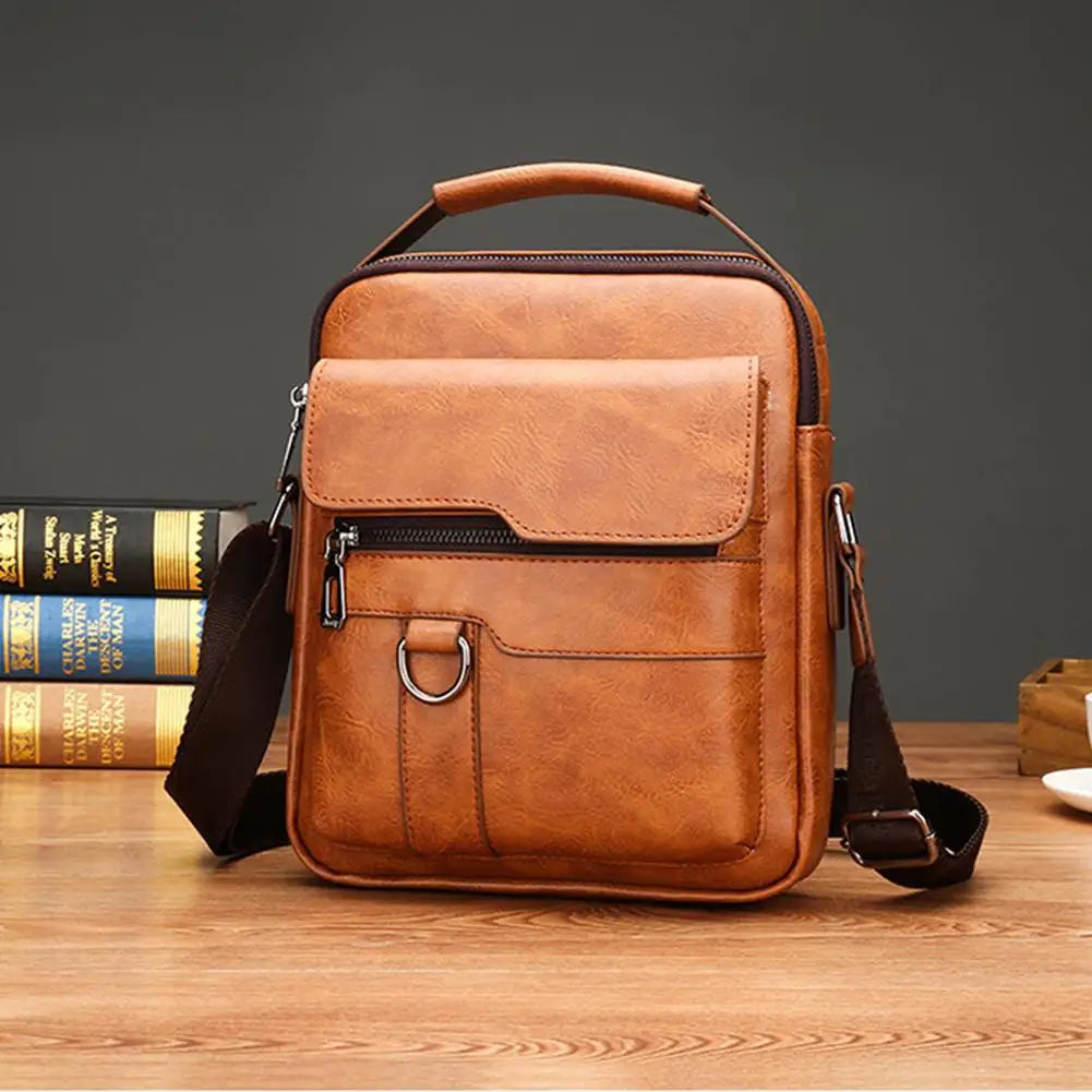 Crossbody Bag Shoulder Bags Vintage Men Handbags Large Capacity PU Leather Bag For Man Tote Bag Motorcycle Shoulder Bag