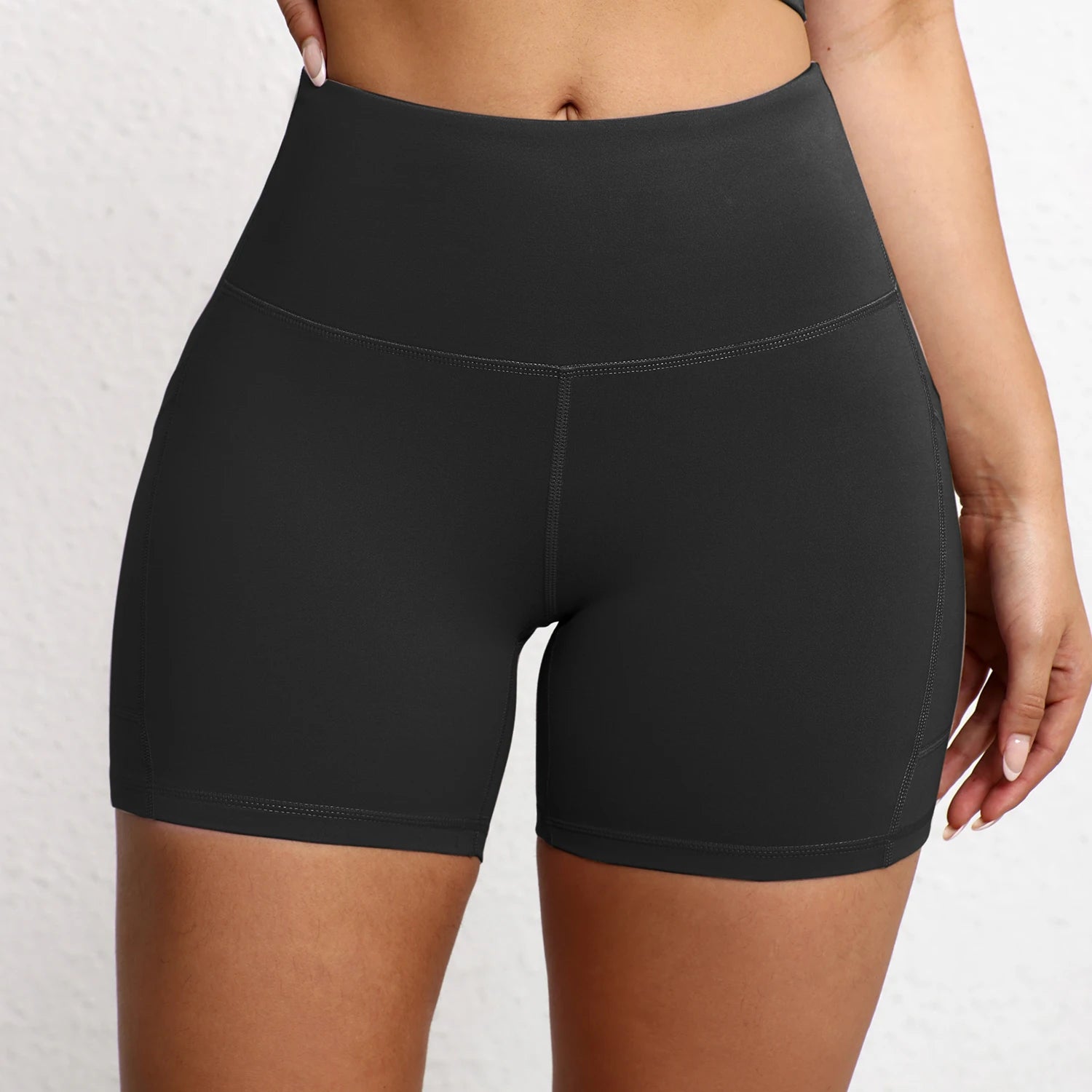 Women Sports Short With Pocketed Yoga Legging Shorts Squat Proof High Waist Fitness Tight Shorts Quick Drying Cycling Workout Gy