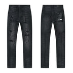 RTA Brand Men's Slim Fit Paint Graffiti Damaged Destroyed Hole Skinny Denim long Trouser Jeans Pants Streetwear