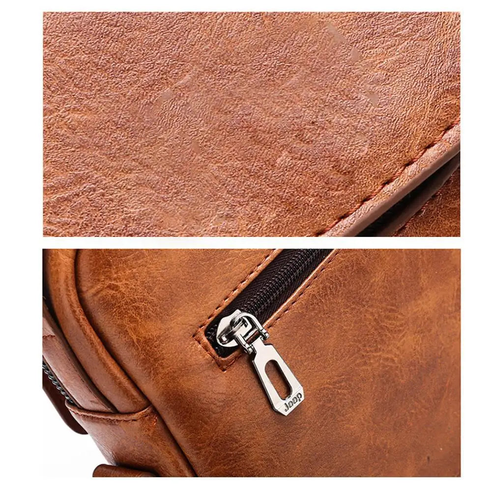 Crossbody Bag Shoulder Bags Vintage Men Handbags Large Capacity PU Leather Bag For Man Tote Bag Motorcycle Shoulder Bag