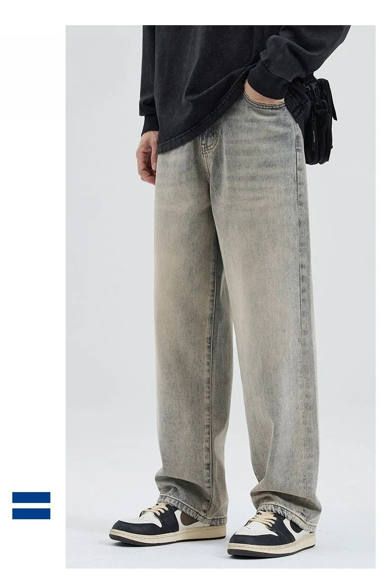 Men's Loose Wide-leg Trendy and Versatile Jeans for Spring Autumn Casual and Versatile Men's Jeans for Man Denim Pant Streetwear
