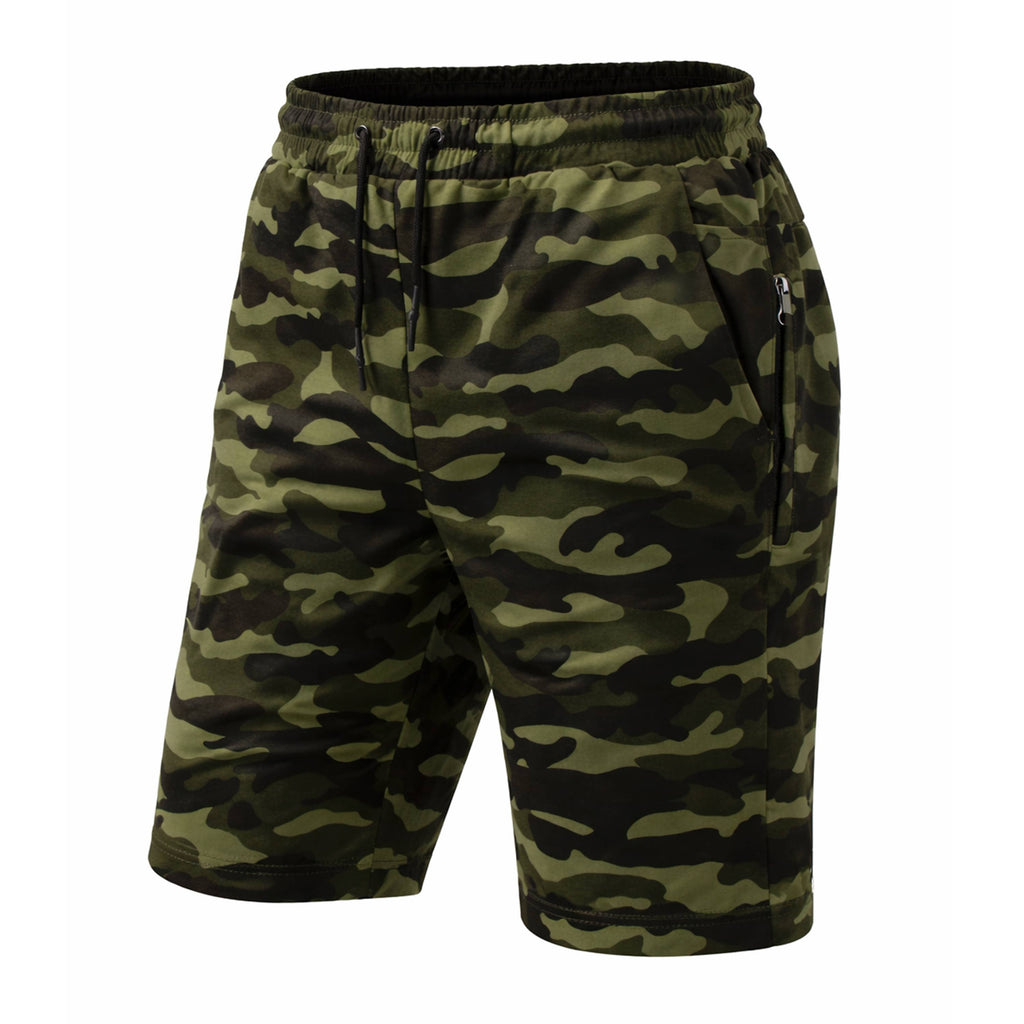 Men's Tech Fleece Jogger Lounge Shorts W Zip Pocket (S-5X): Black / XL