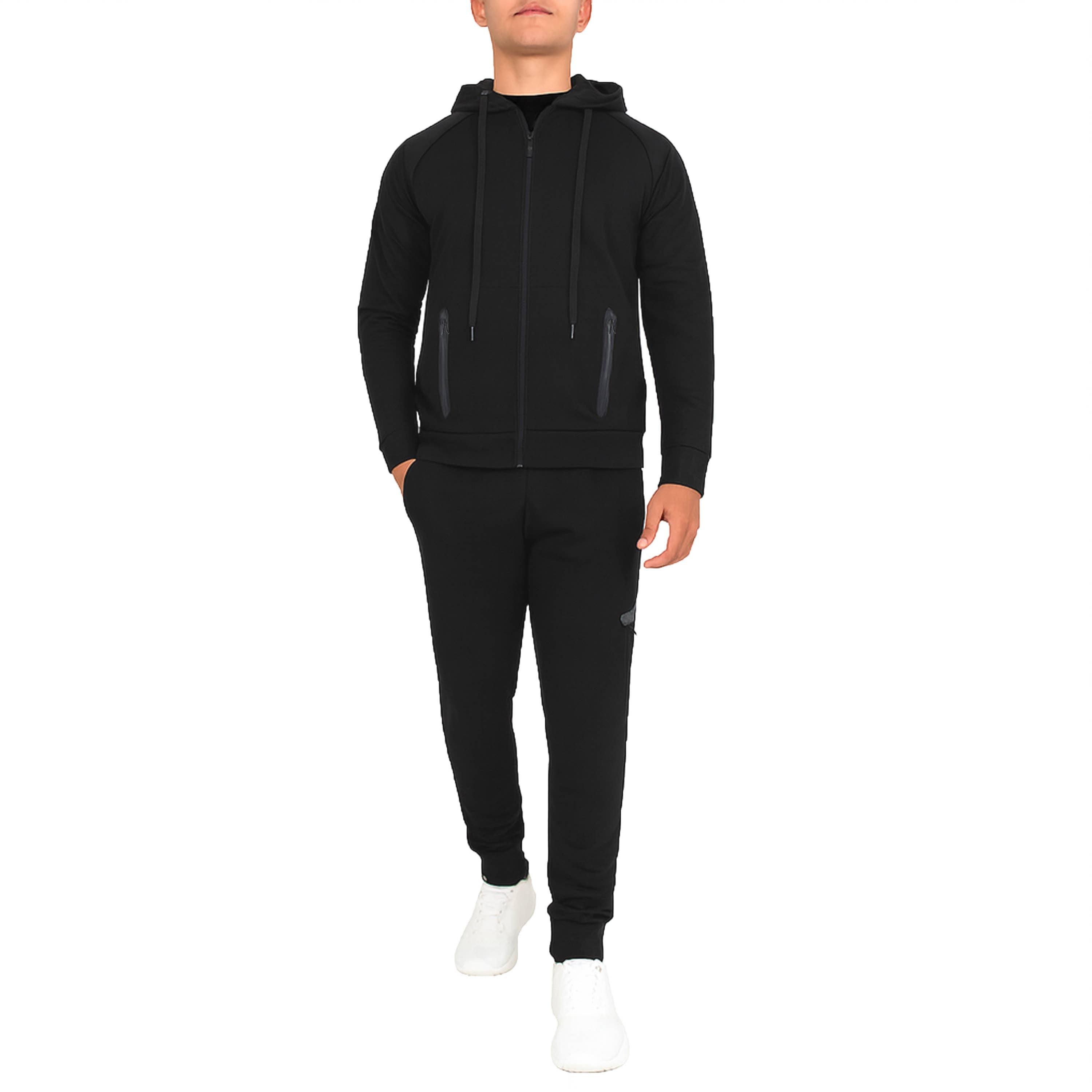 2-Piece Men's Tech Fleece Hoodie & Jogger Set (S-3XL): Black / XL