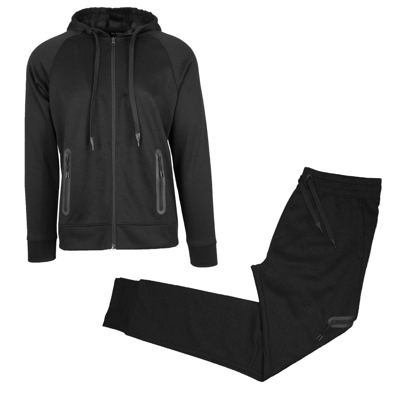 2-Piece Men's Tech Fleece Hoodie & Jogger Set (S-3XL): Black / XL