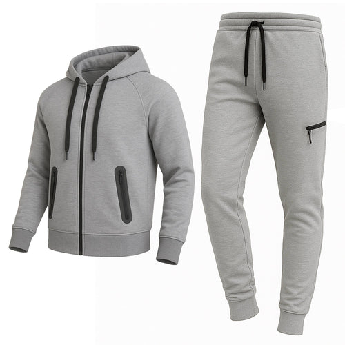 2-Piece Men's Tech Fleece Hoodie & Jogger Set (S-3XL): Black / M